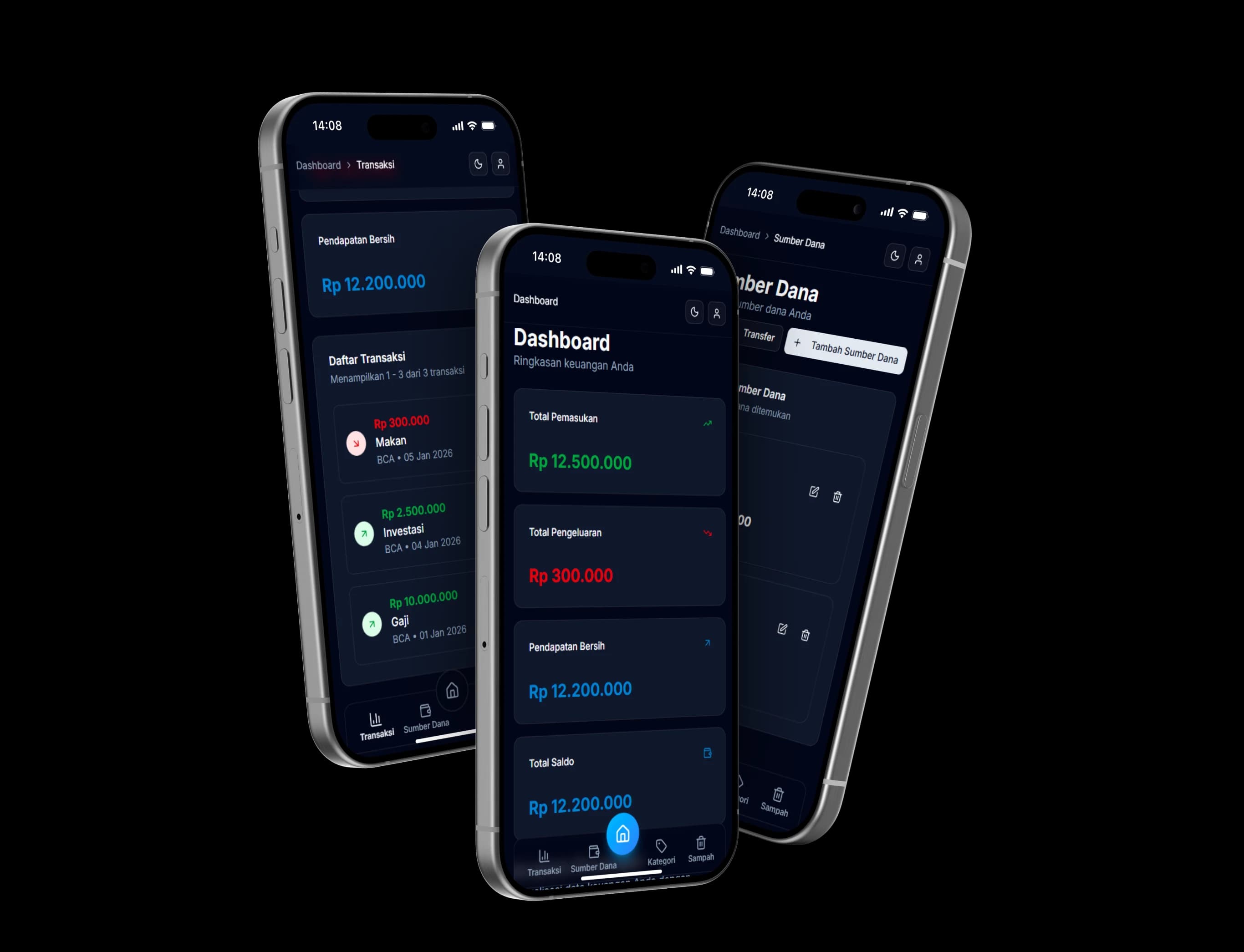 Lacak Uang App Mockup