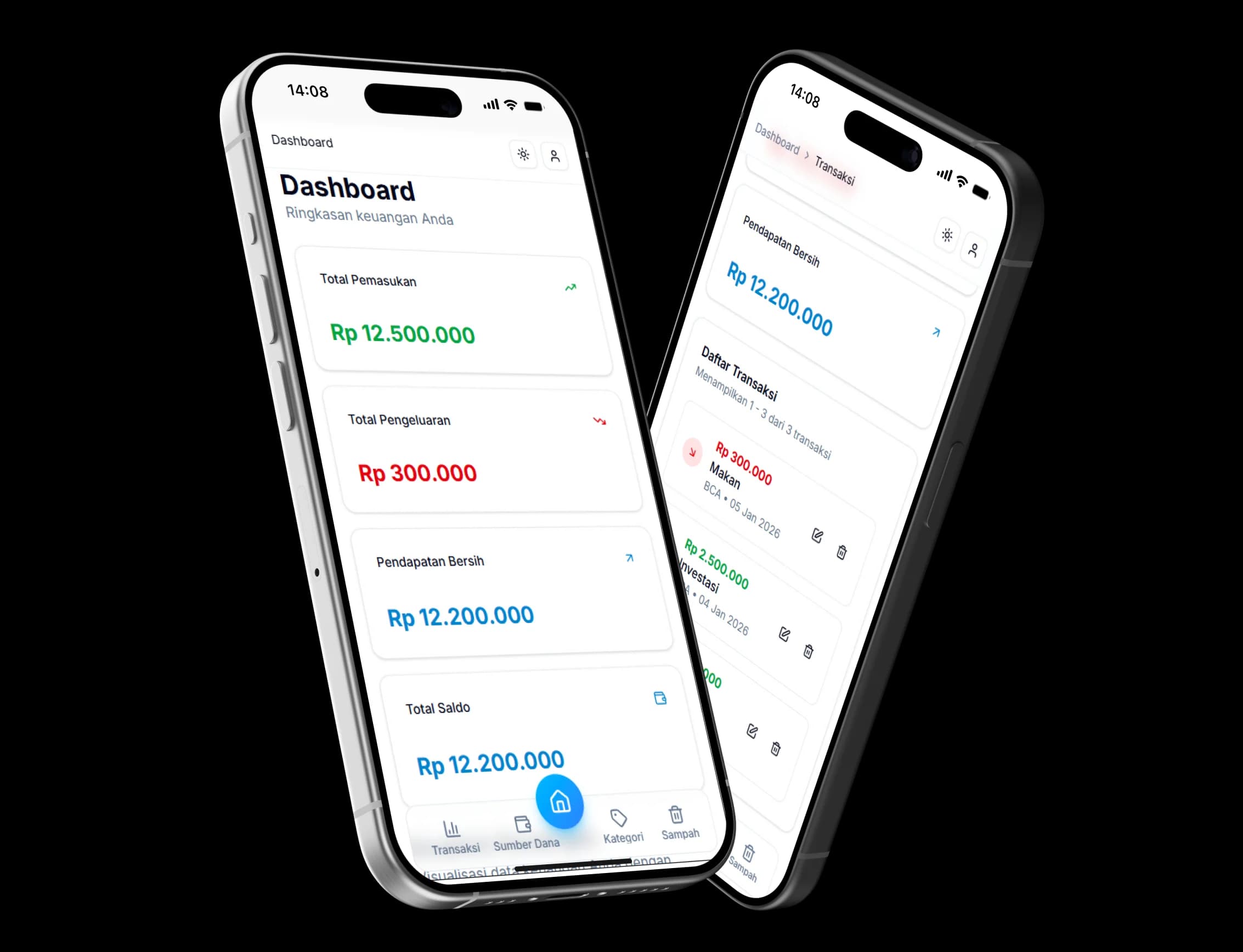 Lacak Uang App Mockup