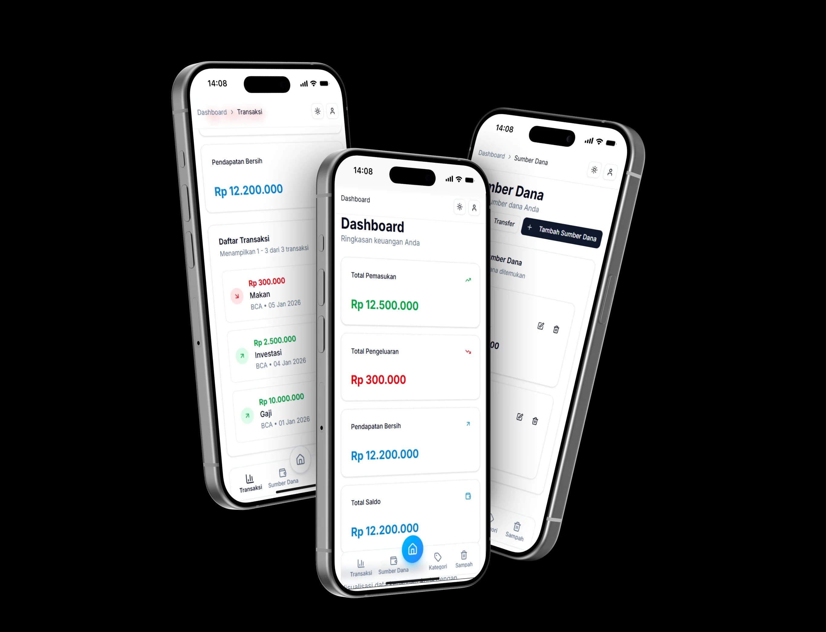Lacak Uang App Mockup